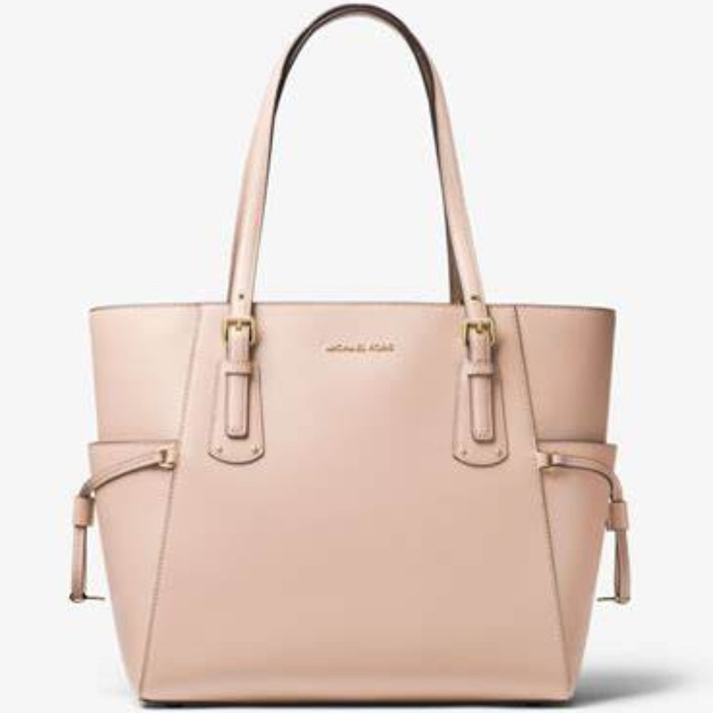 Michael Kors Voyager Small Crossgrain Blush Pink Leather Bag